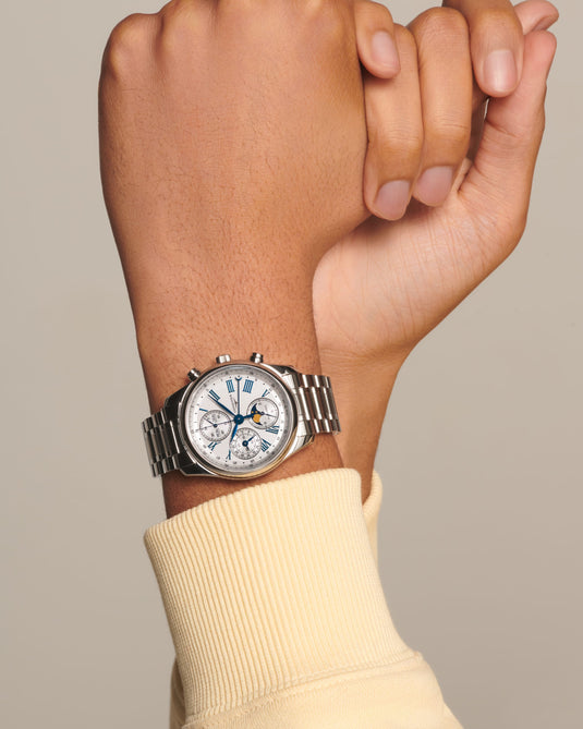 Longines Master Collection Chrono Moonphase Automatic Watch, Ø 40.00 Mm, Stainless Steel. L2.673.4.71.6