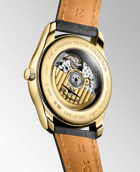 Longines Master Collection Gmt Automatic Watch, Ø 40.00 Mm, 18 Karat Yellow Gold. L2.844.6.71.2