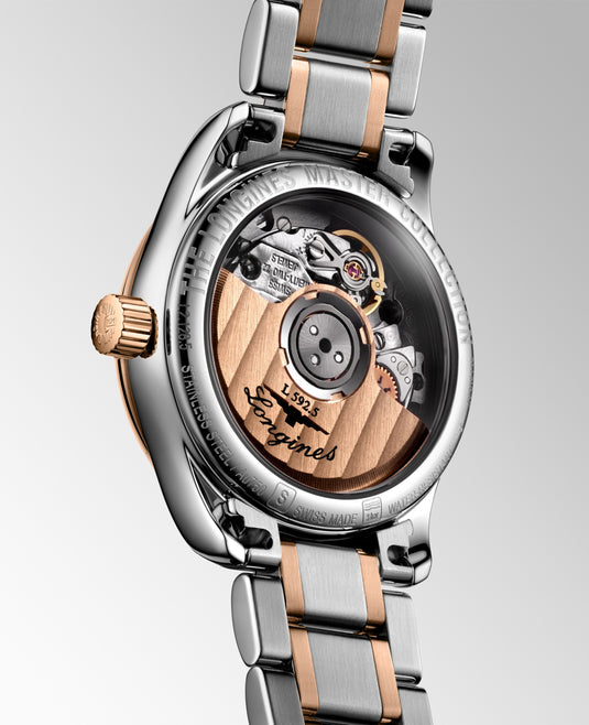 Longines Master Collection Automatic Watch, Ø 25.50 Mm, Stainless Steel And 18 Karat Pink Gold. L2.128.5.79.7