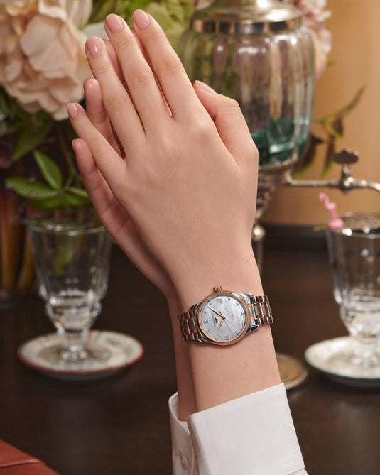 Longines Master Collection Automatic Watch, Ø 34.00 Mm, Stainless Steel And 18 Karat Pink Gold Cap 200. L2.357.5.89.7