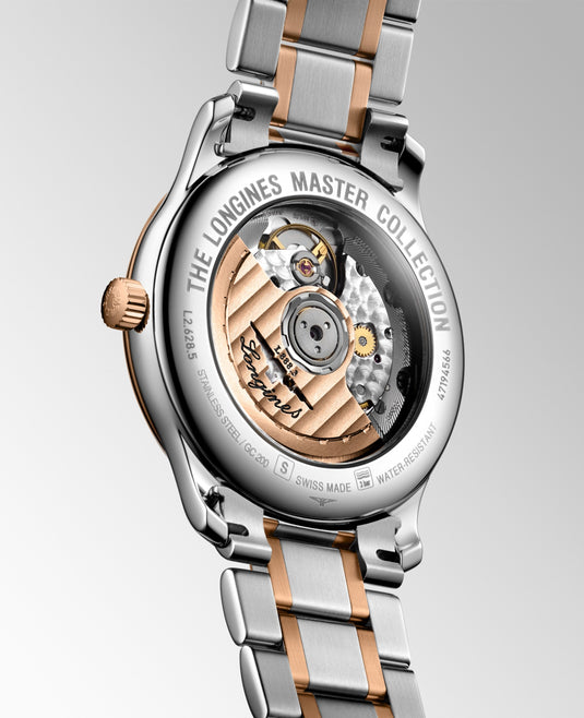 Longines Master Collection Automatic Watch, Ø 38.50 Mm, Stainless Steel And 18 Karat Pink Gold Cap 200. L2.628.5.97.7