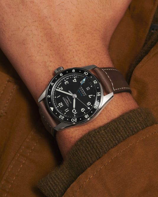 Longines Spirit Zulu Time Automatic Watch, Ø 39.00 Mm, Stainless Steel And Ceramic Bezel. L3.802.4.53.2