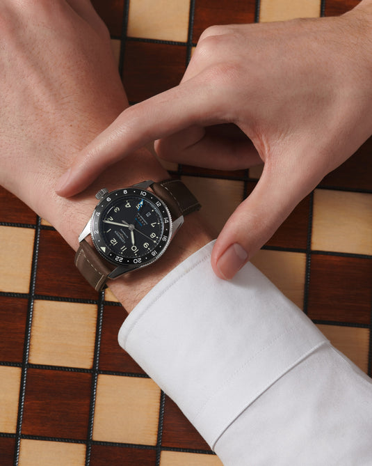 Longines Spirit Zulu Time Automatic Watch, Ø 39.00 Mm, Stainless Steel And Ceramic Bezel. L3.802.4.53.2