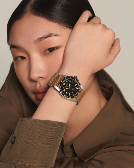 Longines Spirit Zulu Time Automatic Watch, Ø 39.00 Mm, Stainless Steel And 18 Karat Yellow Gold Cap 200. L3.802.5.53.9