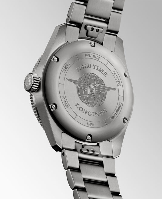 Longines Spirit Zulu Time Titanium Automatic Watch, Ø 39.00 Mm, Titanium And Ceramic Bezel. L3.802.1.53.6