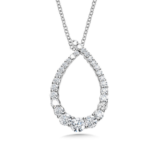 LOVE MOMENTS TEARDROP GRADUATING DIAMOND PEAR PENDANT PDD3153-W