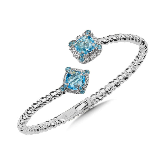 STERLING SILVER BLUE TOPAZ BANGLE LVB803-BT