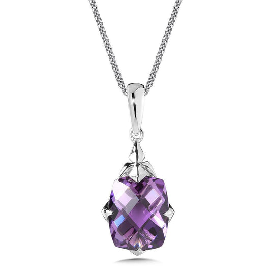 AMETHYST PENDANT IN STERLING SILVER LVP735-AM