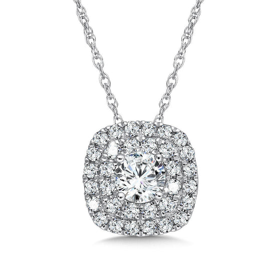 CUSHION SHAPED DIAMOND NECKLACE PDD2514-WCH