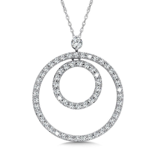 DOUBLE DIAMOND CIRCLE NECKLACE PDD2526-WCH