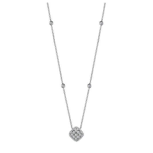 CUSHION SHAPE DIAMOND PENDANT PDD2918-W