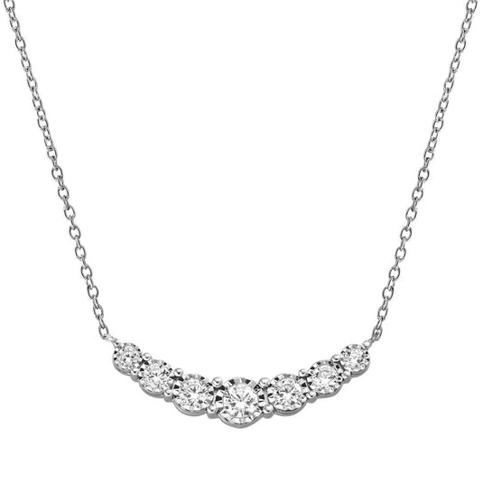 14K WHITE GOLD SEVEN-STONE DIAMOND PENDANT PDD2942-W