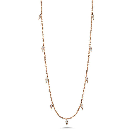 14K ROSE GOLD DIAMOND NECKLACE PDD2973-P
