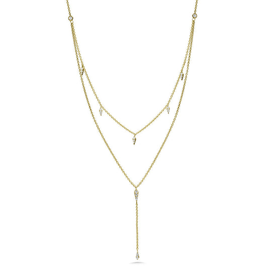 14K YELLOW GOLD DIAMOND NECKLACE PDD2976-Y