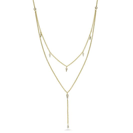 14K YELLOW GOLD DIAMOND NECKLACE PDD2976-Y