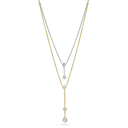 14K WHITE AND YELLOW GOLD DIAMOND NECKLACE PDD2977-T