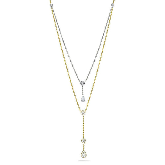 14K WHITE AND YELLOW GOLD DIAMOND NECKLACE PDD2977-T