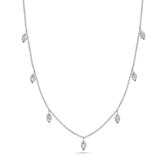 14K WHITE GOLD DIAMOND NECKLACE PDD2980-W
