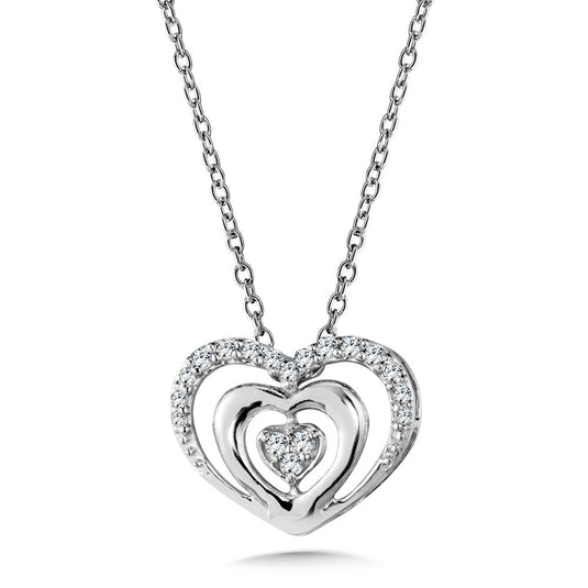 10K WHITE GOLD DIAMOND HEART PENDANT PDD2984-1W