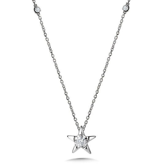 STAR-SHAPED DIAMOND STAR NECKLACE PDMS025-W