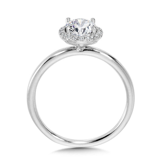 CLASSIC STRAIGHT OVAL HALO ENGAGEMENT RING R1142W-SR