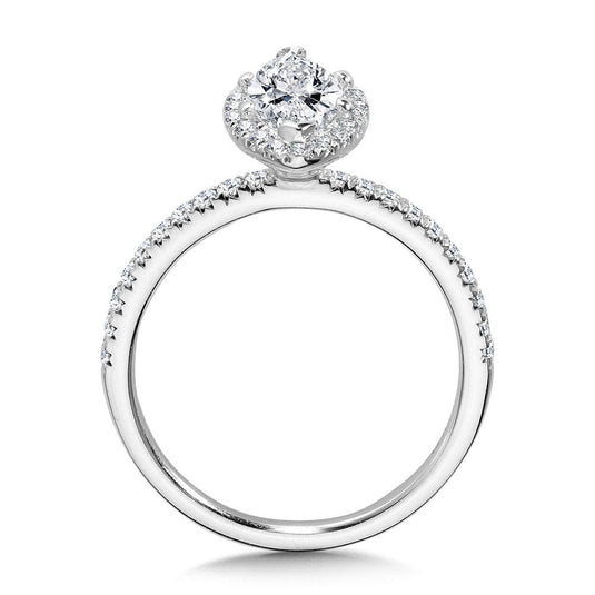 CLASSIC STRAIGHT MARQUISE HALO ENGAGEMENT RING R1149W-SR