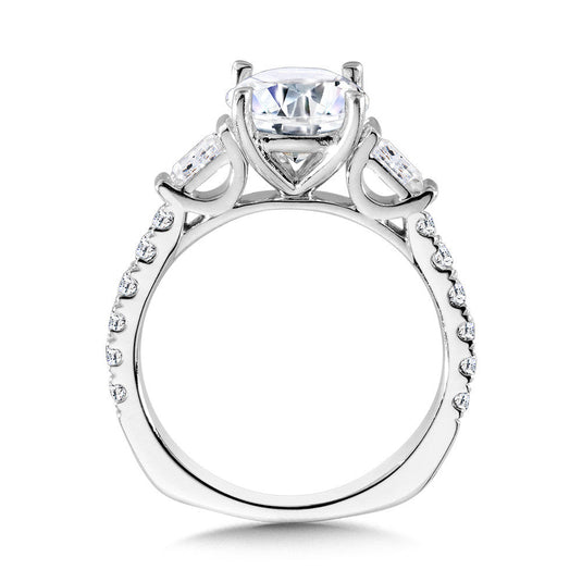BAGUETTE ACCENTED & HIDDEN HALO DIAMOND ENGAGEMENT RING R2246W