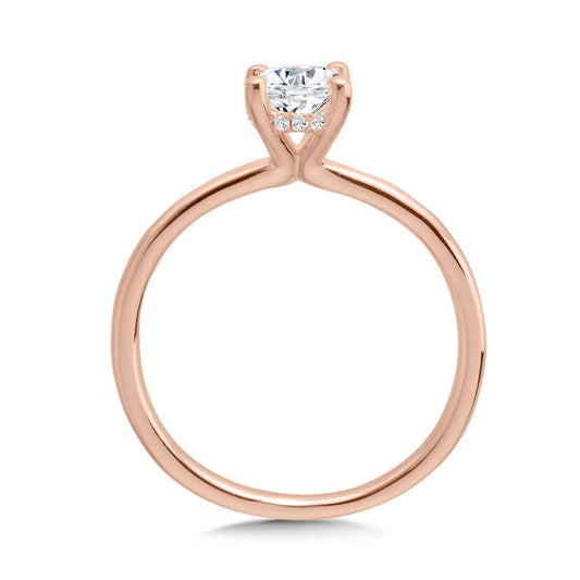 OVAL-CUT SOLITAIRE HIDDEN HALO DIAMOND ENGAGEMENT RING R2299P-SR