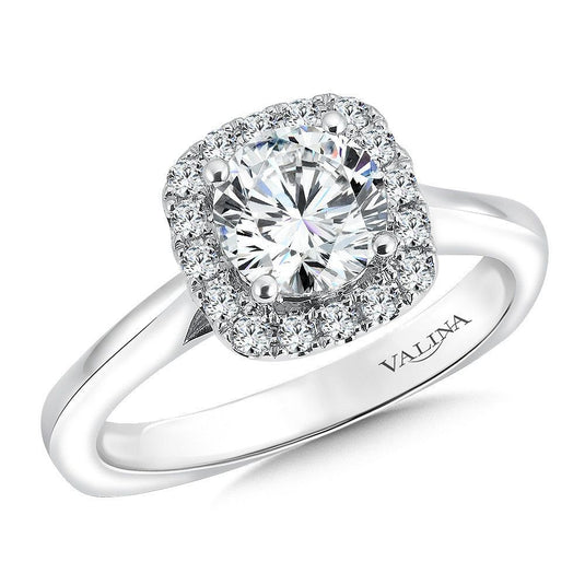 CUSHION SHAPE HALO DIAMOND ENGAGEMENT RING R9454W