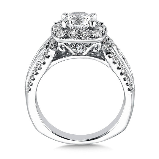 CUSHION SHAPE HALO ENGAGEMENT RING R9520W