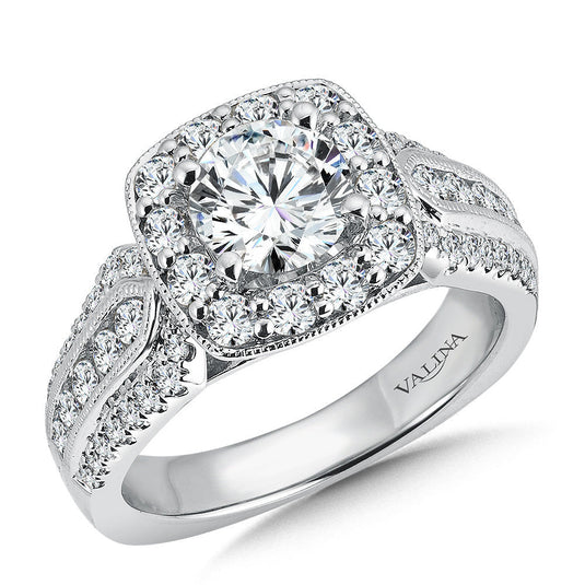CUSHION SHAPE HALO ENGAGEMENT RING R9520W