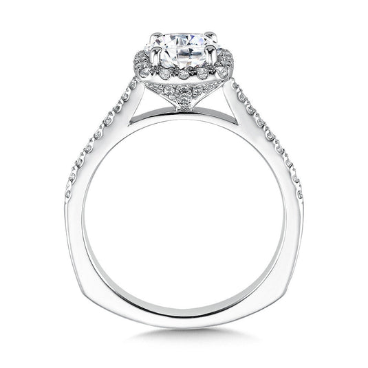 CUSHION SHAPE HALO DIAMOND ENGAGEMENT RING R9542W