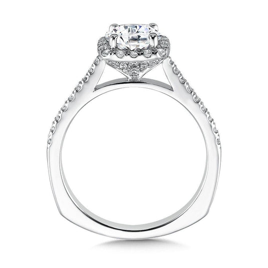 CUSHION SHAPE HALO DIAMOND ENGAGEMENT RING R9542W
