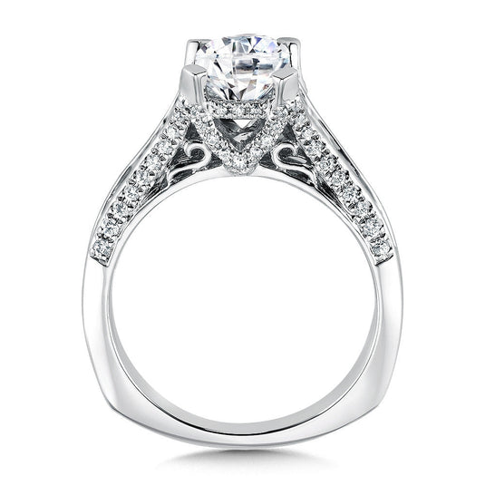 EMERALD CUT DIAMOND ENGAGEMENT RING R9568W