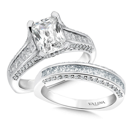 EMERALD CUT DIAMOND ENGAGEMENT RING R9568W