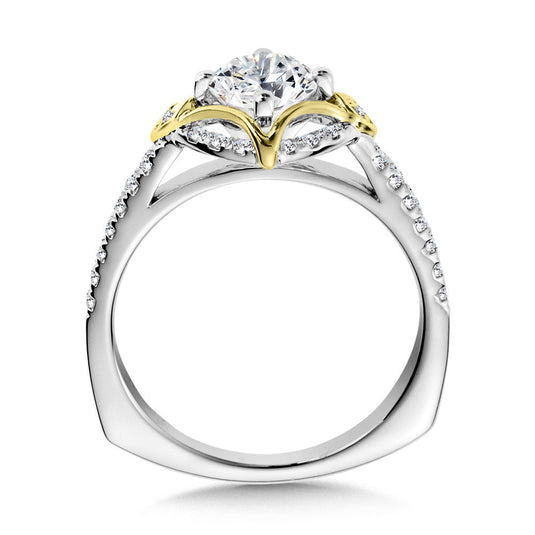 DIAMOND ENGAGEMENT RING IN 14K WHITE AND YELLOW GOLD R9899WY