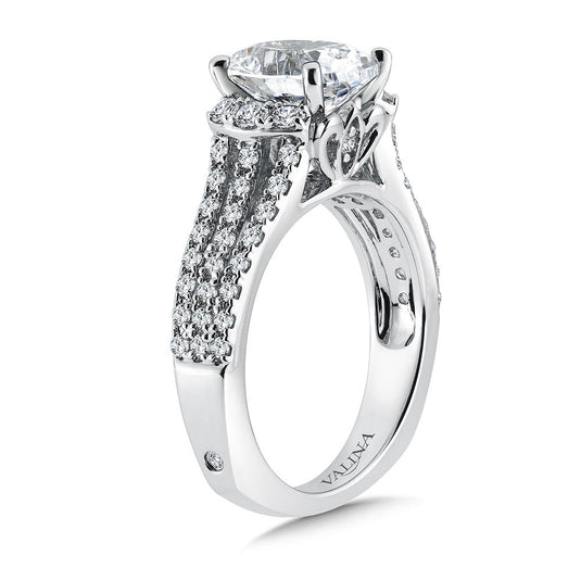 ENGAGEMENT RING WITH OVAL SHAPE CENTER R9939W