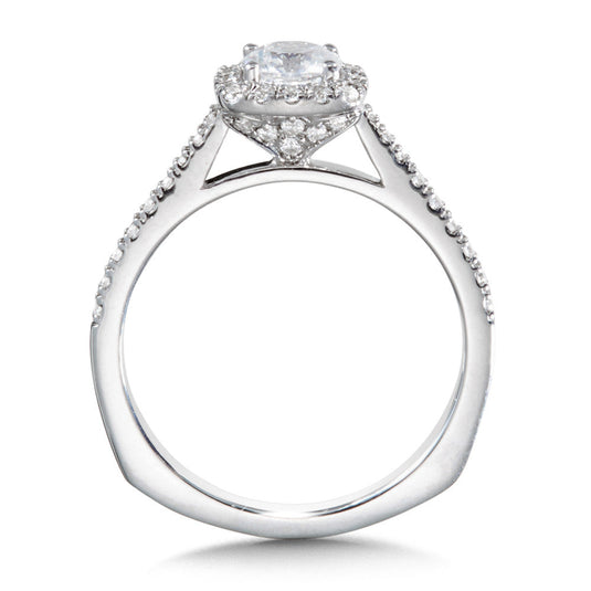 DIAMOND HALO ENGAGEMENT RING MOUNTING R9986W
