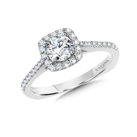 DIAMOND HALO ENGAGEMENT RING MOUNTING R9986W
