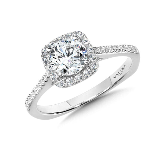 DIAMOND HALO ENGAGEMENT RING MOUNTING R9987W