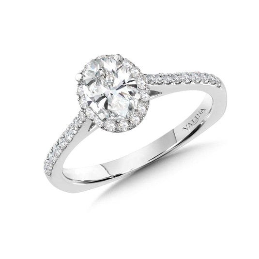DIAMOND HALO ENGAGEMENT RING MOUNTING R9988W