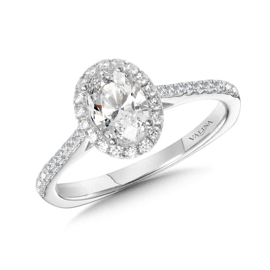 DIAMOND HALO ENGAGEMENT RING MOUNTING R9989W