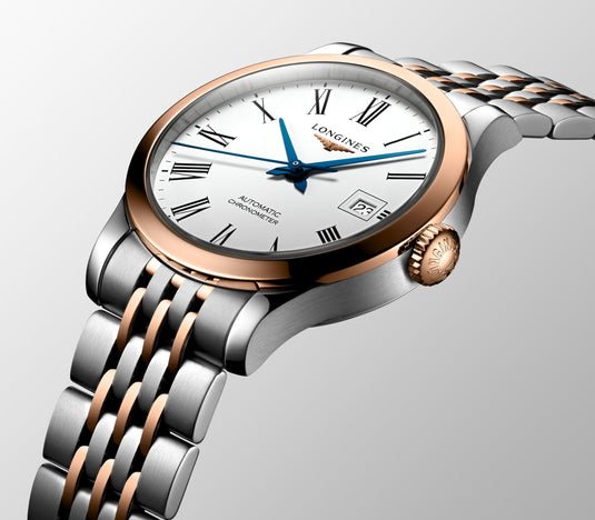 Longines Record Automatic Watch, Ø 30.00 Mm, Stainless Steel And 18 Karat Pink Gold Cap 200. L2.321.5.11.7