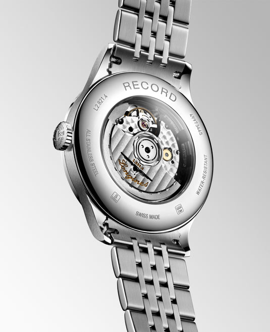 Longines Record Automatic Watch, Ø 40.00 Mm, Stainless Steel. L2.821.4.57.6