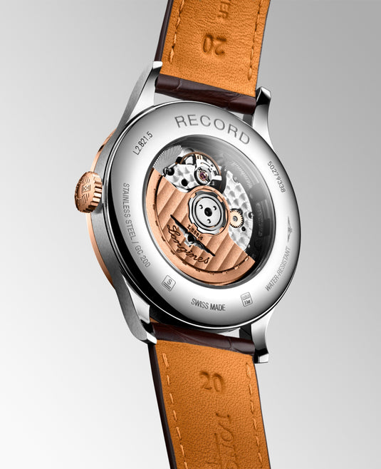 Longines Record Automatic Watch, Ø 40.00 Mm, Stainless Steel And 18 Karat Pink Gold Cap 200. L2.821.5.11.2