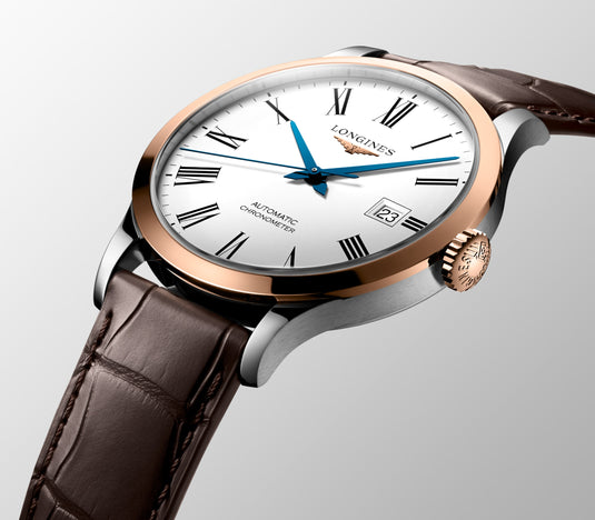 Longines Record Automatic Watch, Ø 40.00 Mm, Stainless Steel And 18 Karat Pink Gold Cap 200. L2.821.5.11.2