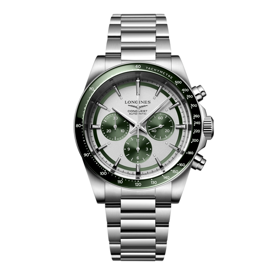 Longines Conquest Chronograph Automatic Watch, Ø 42.00 Mm, Stainless Steel And Ceramic Bezel. L3.835.4.02.6