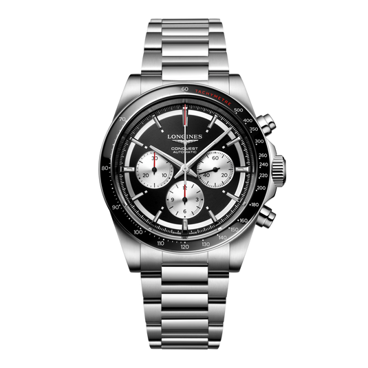 Longines Conquest Chronograph Automatic Watch, Ø 42.00 Mm, Stainless Steel And Ceramic Bezel. L3.835.4.52.6