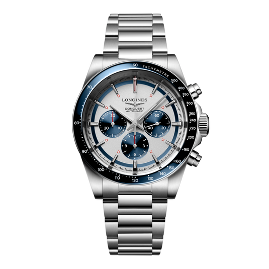 Longines Conquest Chronograph Automatic Watch, Ø 42.00 Mm, Stainless Steel And Ceramic Bezel. L3.835.4.98.6