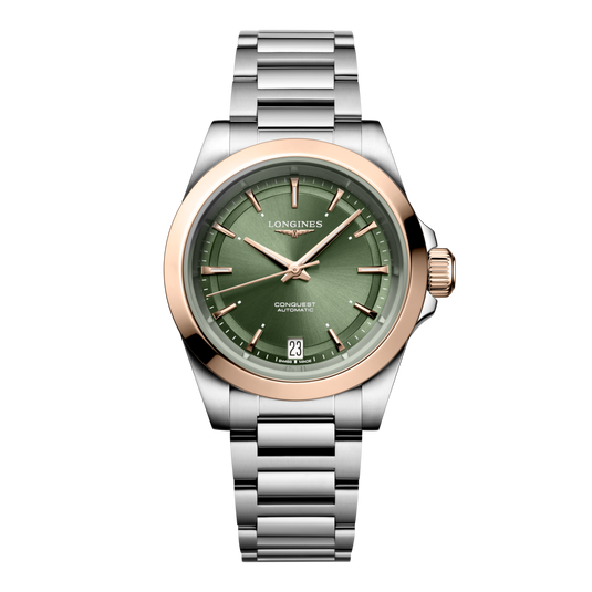 Longines Conquest Automatic Watch, Ø 34.00 Mm, Stainless Steel And 18 Karat Pink Gold Cap 200. L3.430.5.02.6